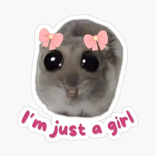 I am just a girl cute bow rat sticker
